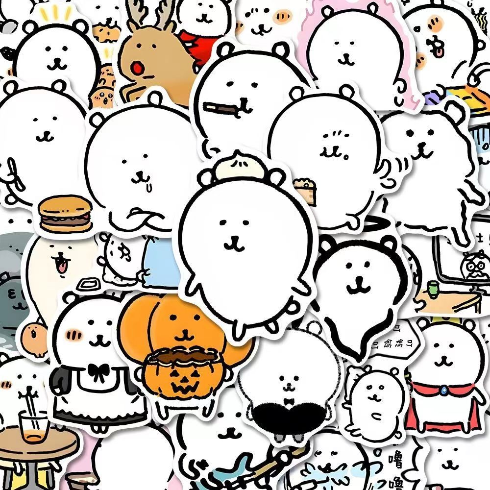 

Cute Self-deprecating Joke Bear Stickers Simple Drawing Nagano Hand Account Material Tablet Room Desktop Decoration Stickers