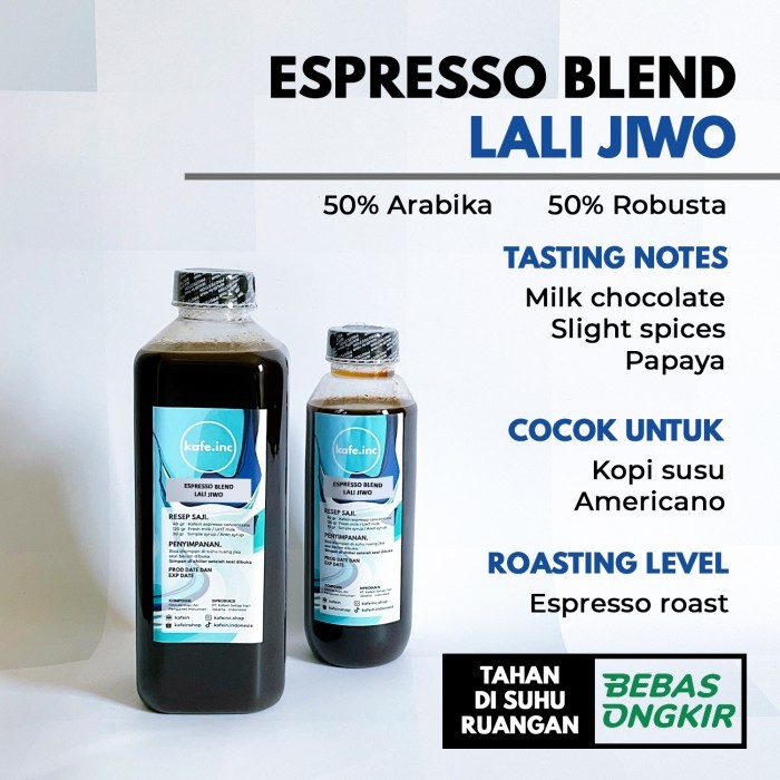 

Espresso cair Konsentrat kopi Kafein - Lali Jiwo, 1 Lt