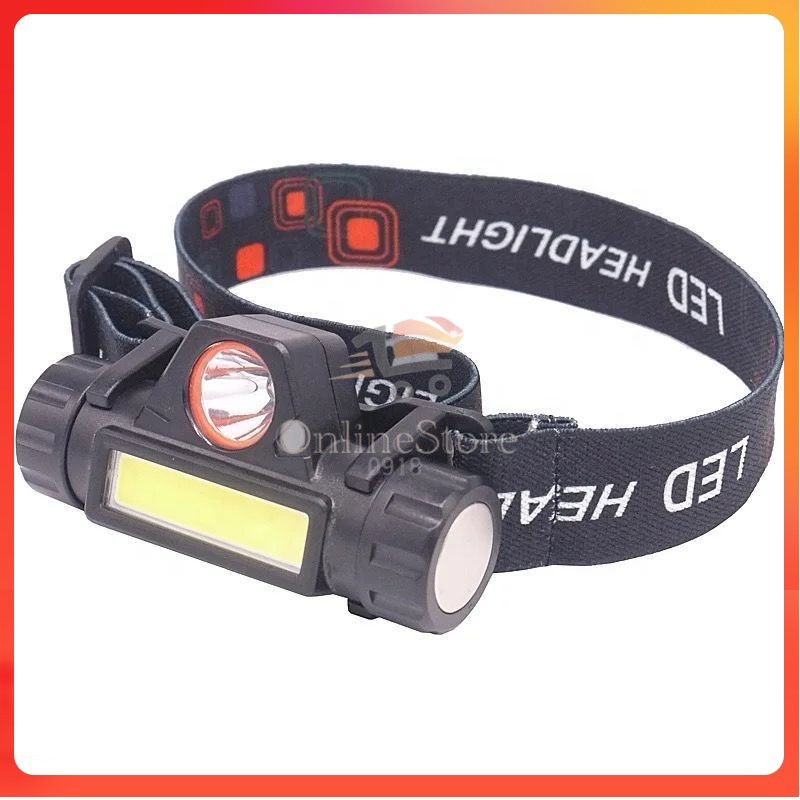 Lampu Senter Kepala Head Lamp Led 2 Mode 90? Waterproof Rechargeable — 9