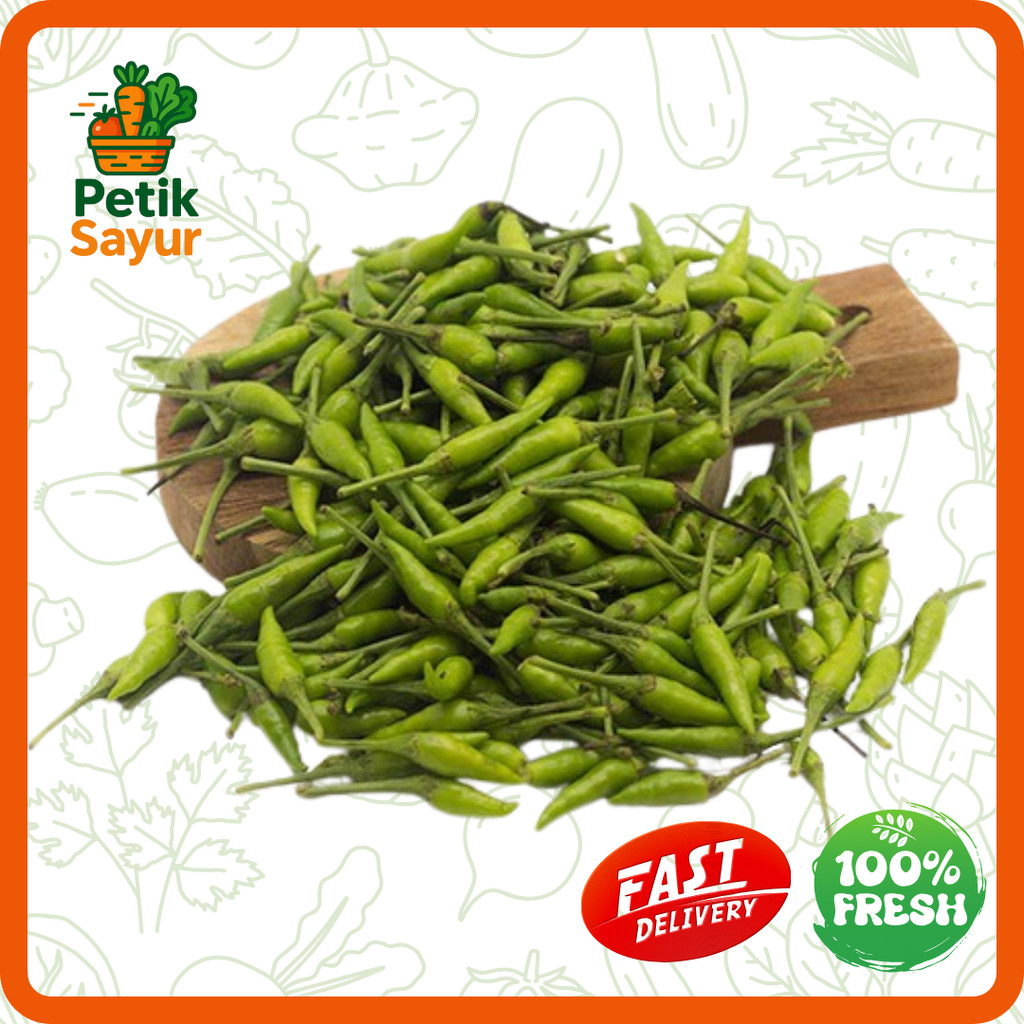 

Cabai Rawit Hijau Konvensional 150 gram Sayurbox