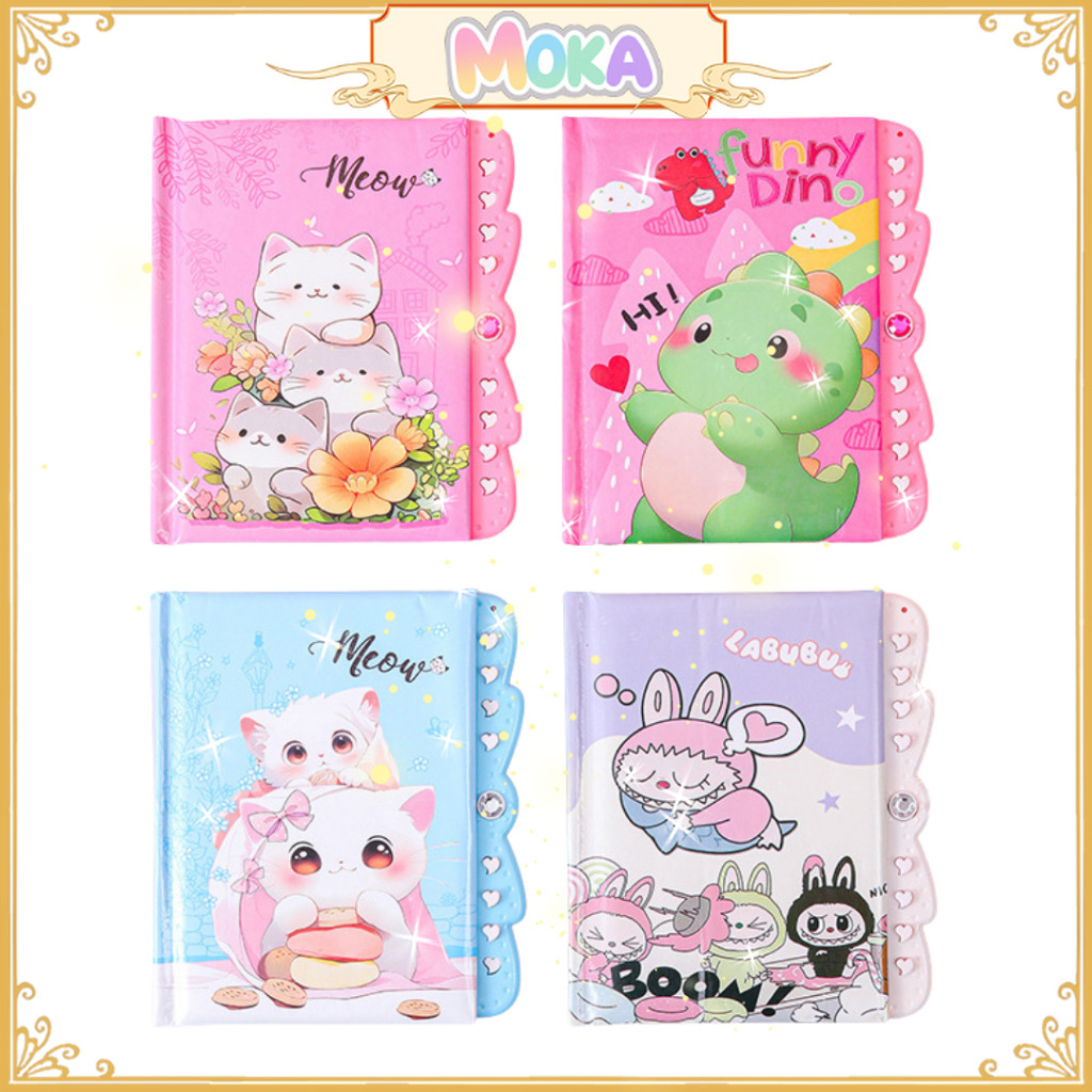 

MOKA Notebook Mini / Diary Mini Dilengkapi Dengan Pengunci Motif Kartun Random Yang Lucu MKA104