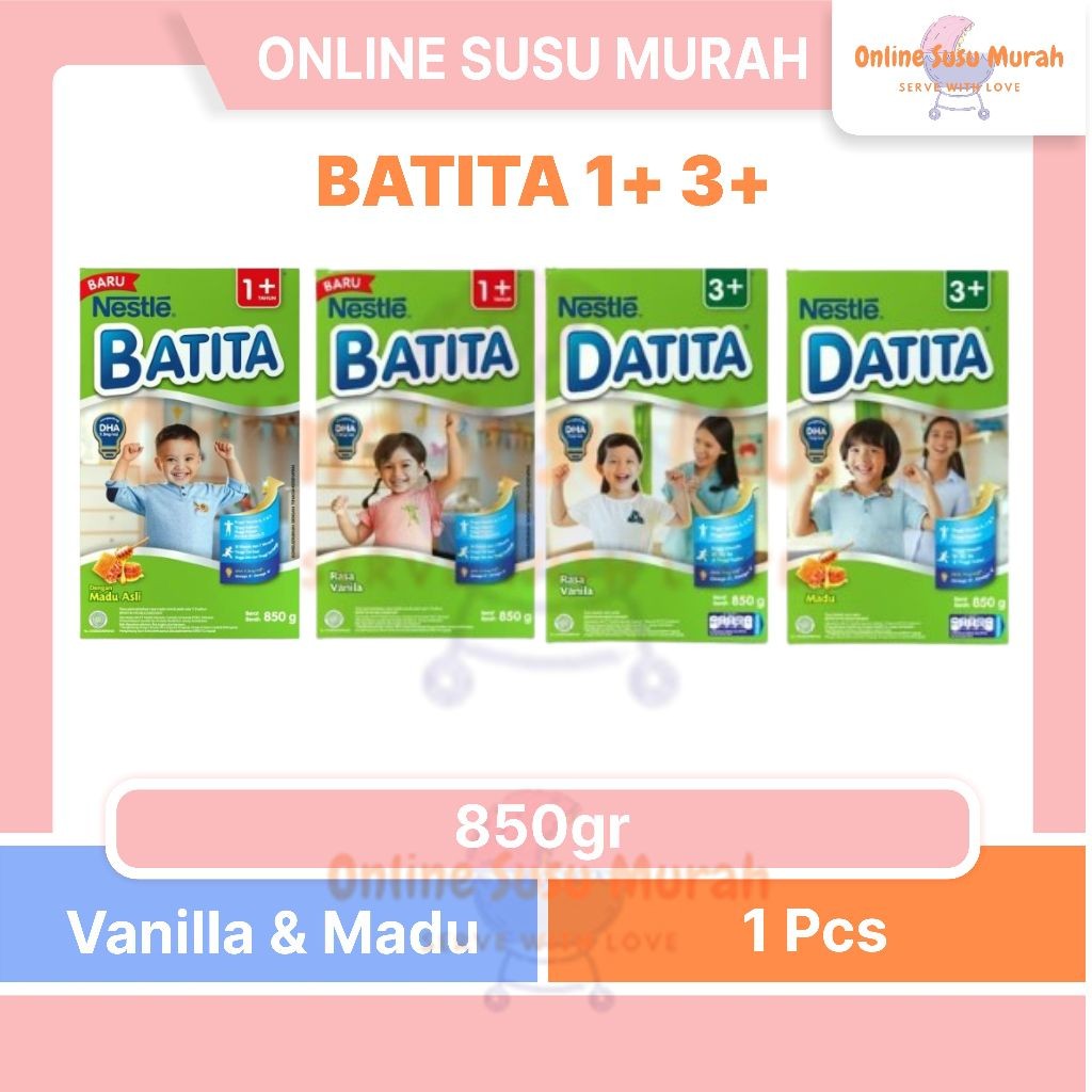 

New BATITA 1 3 5 VANILA MADU 850GR 1+ 3+ 5+ NESTLE 850 GR SUSU PERTUMBUHAN TINGGI ZAT BESI SSKDPremium