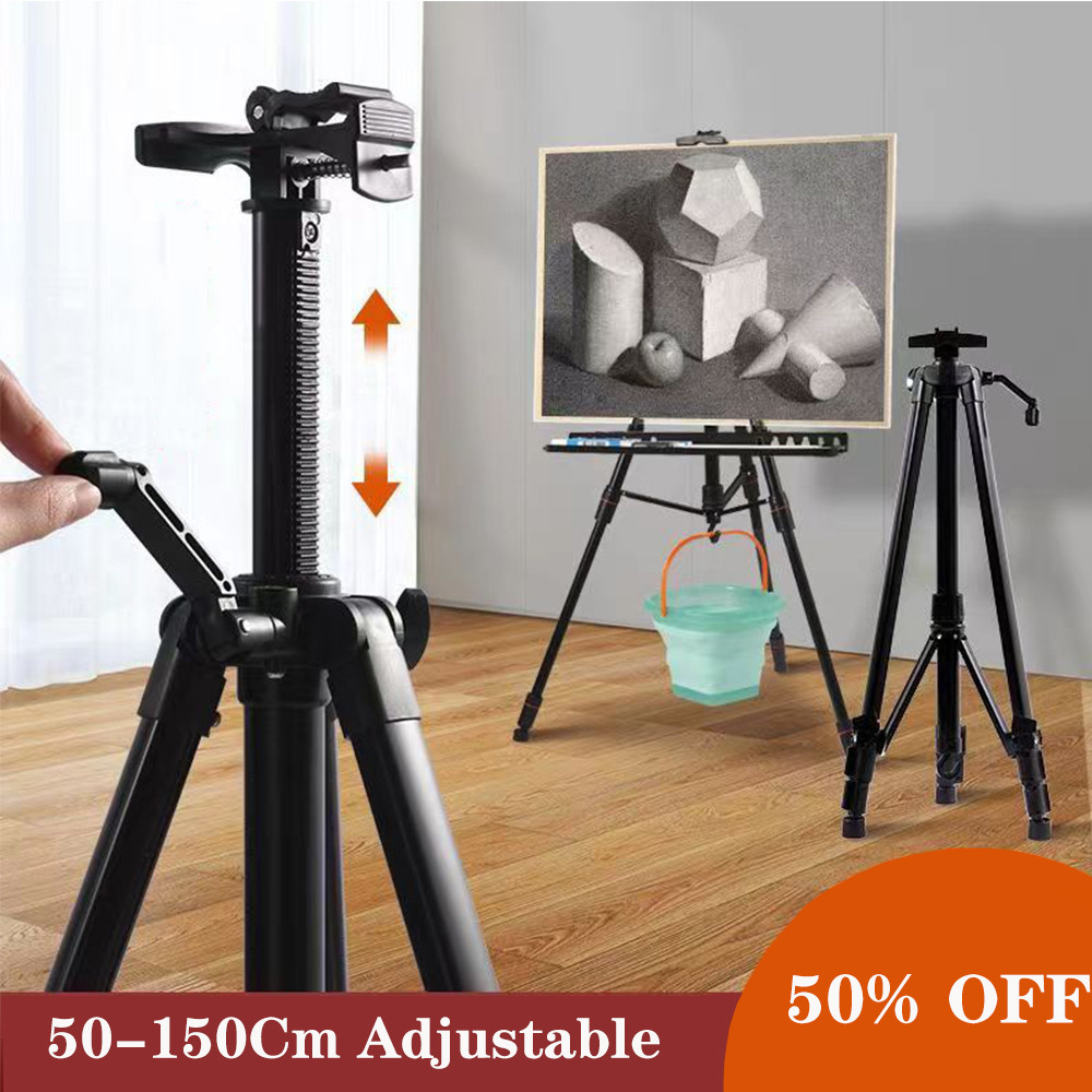 

Metal Adjustable Portable Sketch Easel Stand Foldable Travel Aluminum Alloy For Outdoor Painting Artist Art Supplies 50-150CM