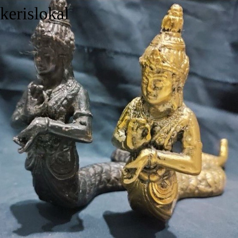 Patung Nyi Blorong Ratu Ular Kuningan Antik Halus Istimewa kl12