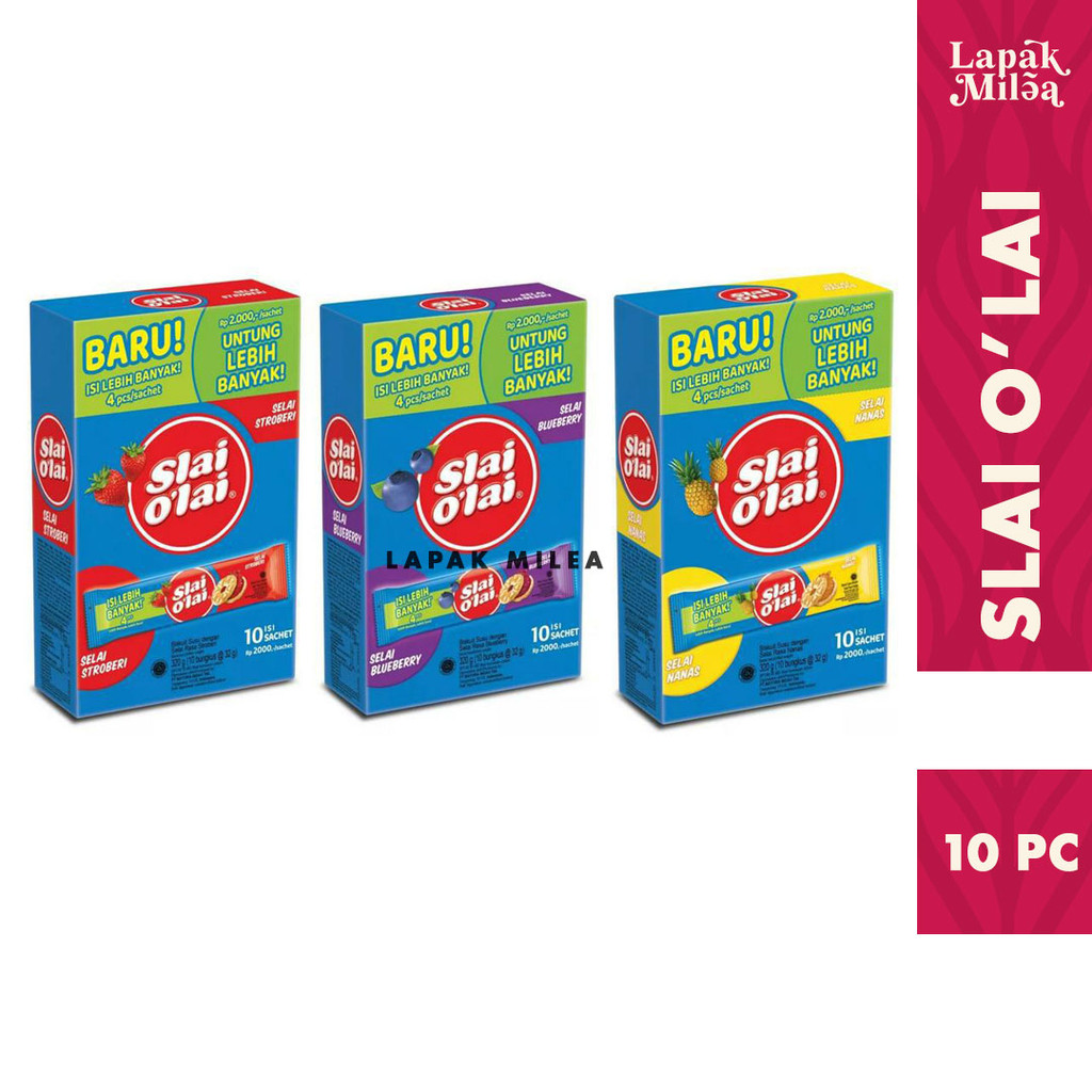 Slai Olai Biskuit Selai Buah Strawberry Bluberry Nanas Kemasan Box isi 10pc