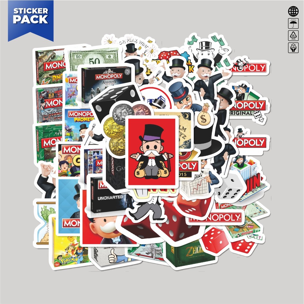 

[100PCS]Stiker Pack Stiker Game Monopoly 1 Aesthetic Vinyl Anti Air Dekorasi Sticker Laptop Buku Journal Koper Helm Casing HP Gitar Helm Skateboard