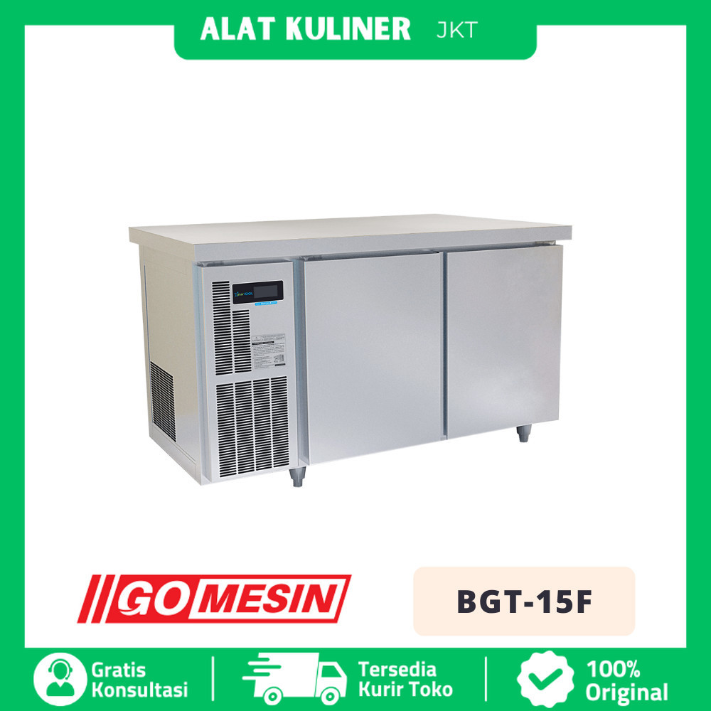 UNDERCOUNTER CHILLER STAINLESS STEEL 2 PINTU GOMESIN BGT-15F ORIGINAL