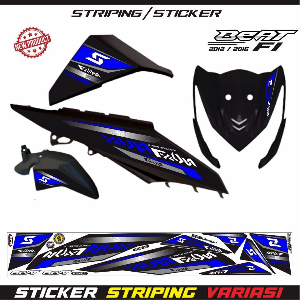 STRIPING RACING STIKER MOTOR MATIK BEAT PGM FI VARIASI STRIPING KEREN
