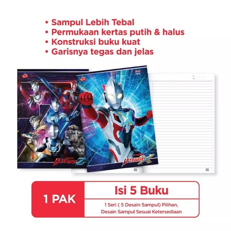 

HJK (PERPAK) Buku Tulis SIDU 42 Lembar Maxi B5 Boxy- 1 Pak / 5 Buku
