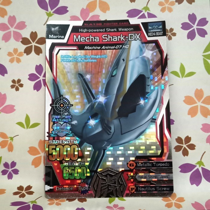 strong animal kaiser s2 silver mecha shark dx - baru
