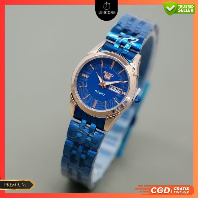 Jam Tangan Wanita Fashion Seiko HM 2775 Tanggal Aktif Free Logam Emas - COD - Free Box Dan Baterai C