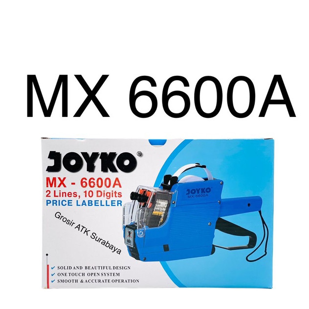 

Alat Mesin Label Harga Price Labeller Joyko 2 Baris Huruf Angka 10 Digit MX-6600A / MX 6600A