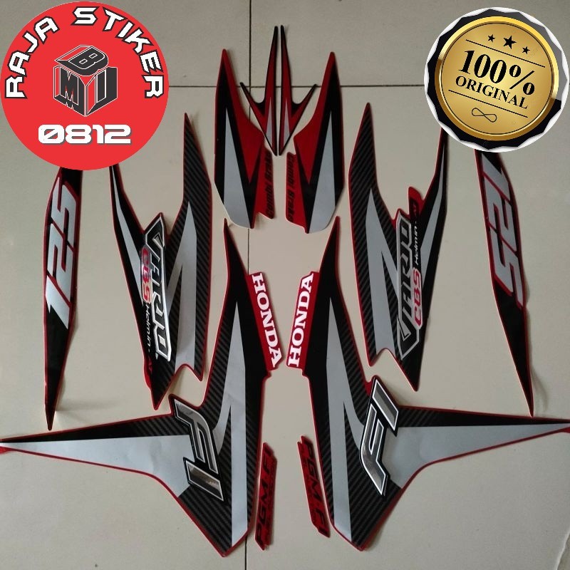 Original Asli Striping Stiker Polet list motor honda vario 125 cbs old 2012 merah list body standar 
