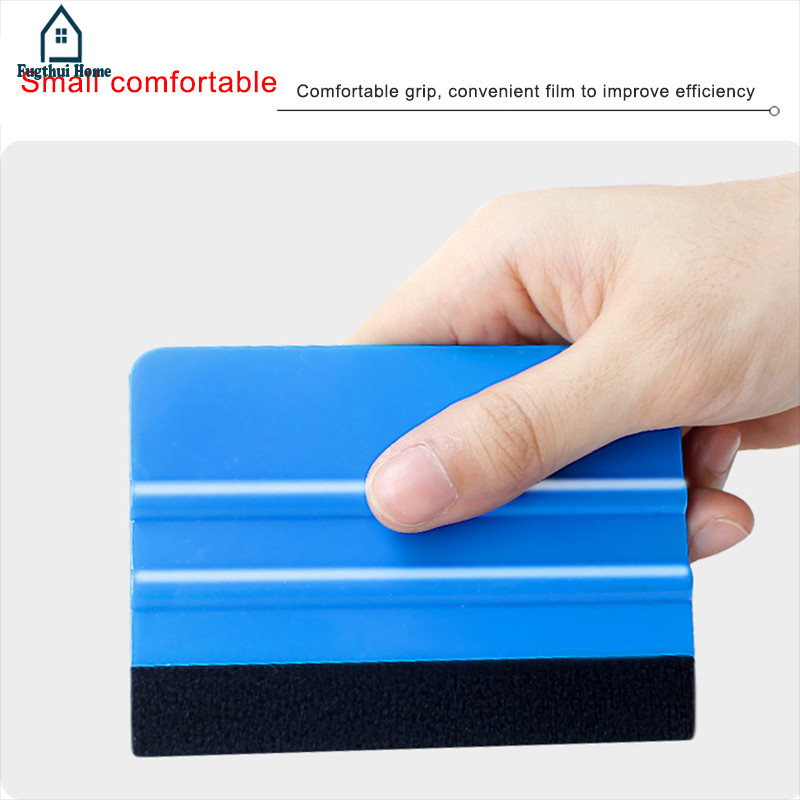 Alat Aplikasi Pembungkus Stiker Vinil Mobil Plastik Pengikis Tepi Bulu Kempa Lembut Fugthui