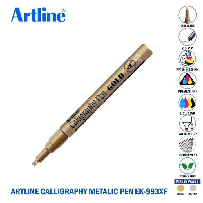 

ARTLINE CALLIGRAPHY PEN GOLD AND SILVER EK-993 2.5MM