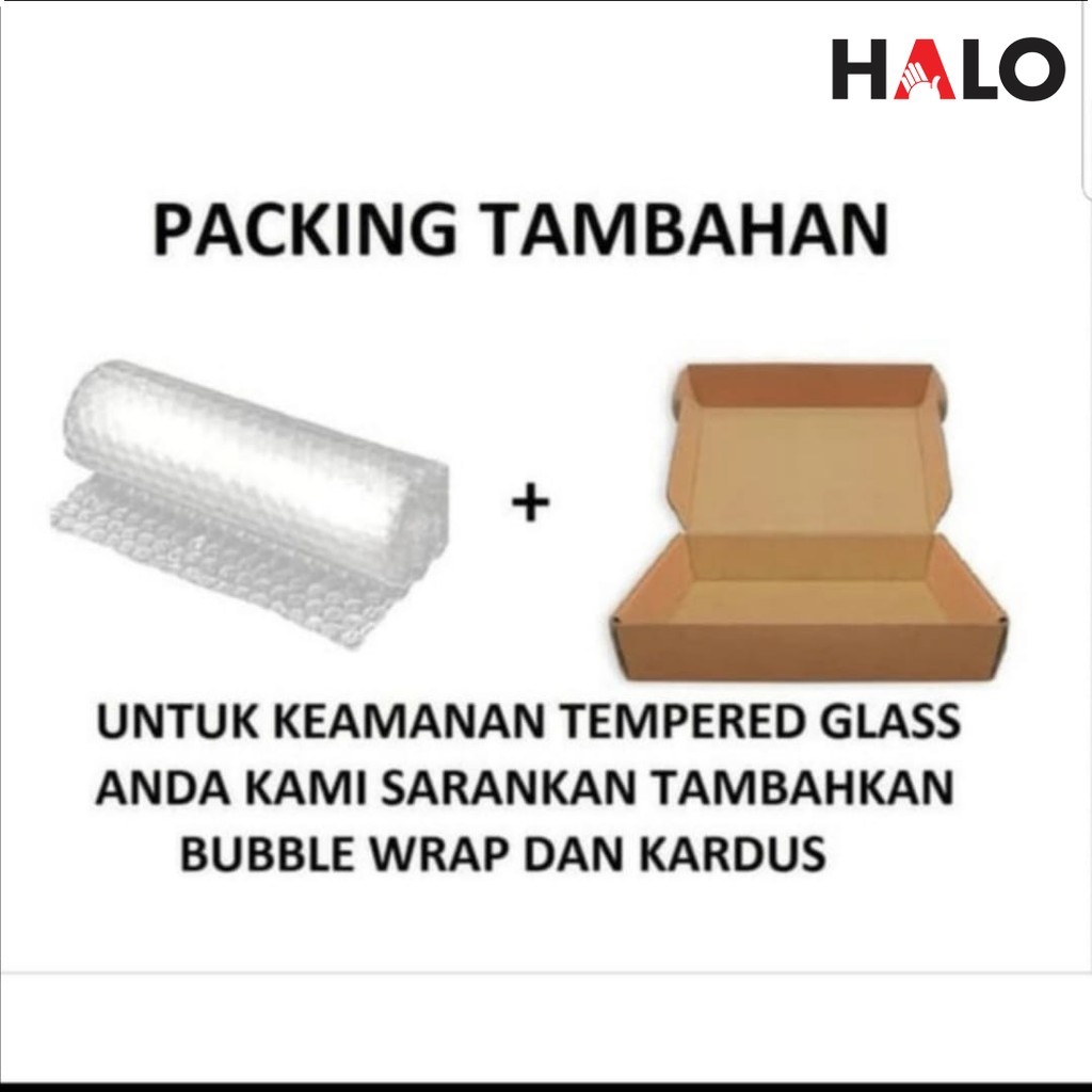 

HALO6 + XTRA AMAN TAMBAH PACKINGAN KARDUS FREE BUBBLE WRAP / PELINDUNG TEMPERED GLASS