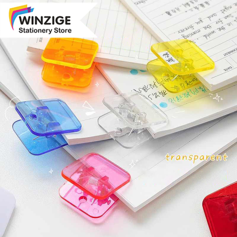 

Winzige 5pcs Paper Clip Klip Kertas Transparan Klip Buku Square Paper Clip Aesthetic Penjepit Kertas Clipper Alat Tulis Coquette Stationery Study Stuff