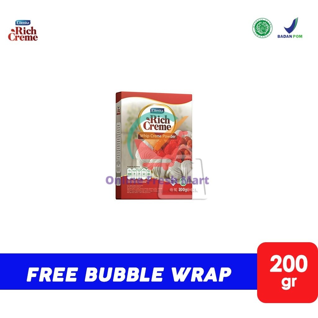 

Whip Cream Bubuk Rich Creme / Whipping Cream Powder (200gr) - Online Frseh Mart Denpasar