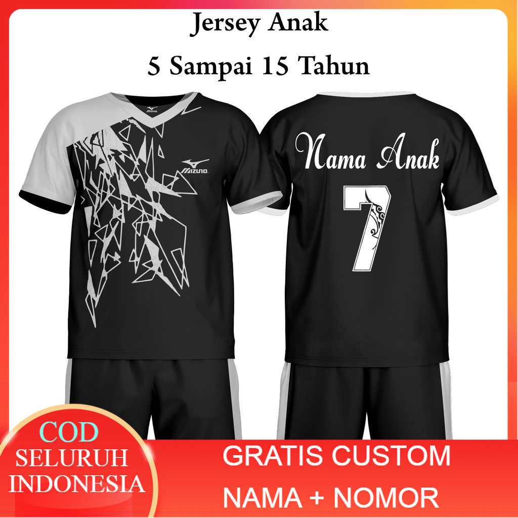 BAJU JERSEY JERSI  PASANG NAMA DAN NOMOR PUNGGGUNG Custom Nama Baju Bola Jersey ANAK Sepak Bola Sabl