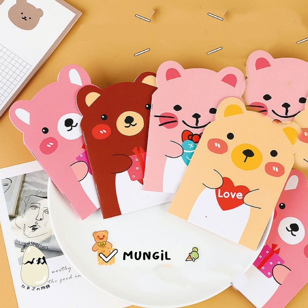 

Buku Tulis Memo Kecil Mini Motif Karakter Kartun / Note Book Buku Catatan Kartun Berkuping Mini Book