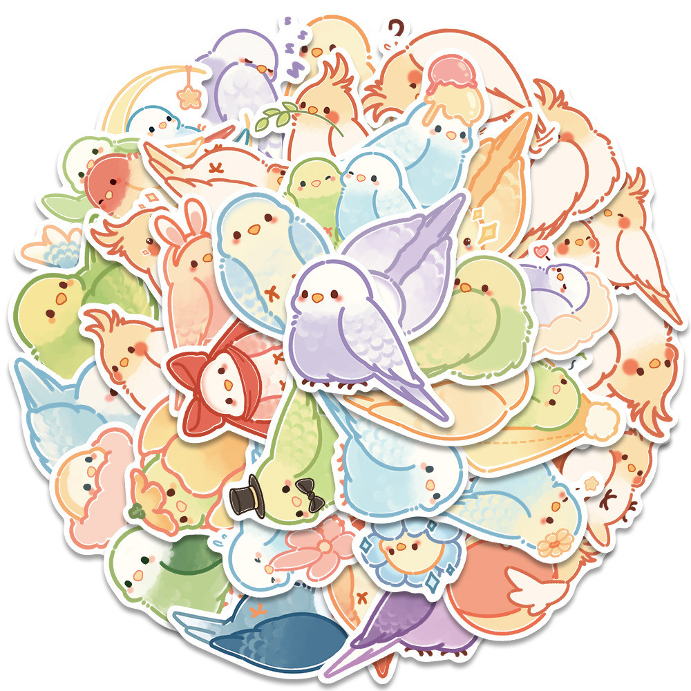 

10/40Pcs Kawaii Bird Cartoon Colorful Parrot Graffiti Stickers Laptop Fridge Guitar Luggage Phone Decals Sticker Kids Stationery