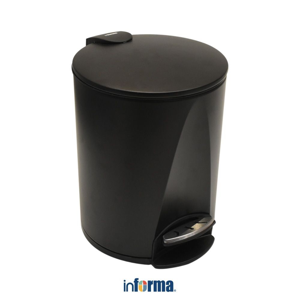 Informa 5 ltr Prism Jet Tempat Sampah Pedal Slow Close - Hitam Tong Sampah Wadah Pembuangan Alat Keb