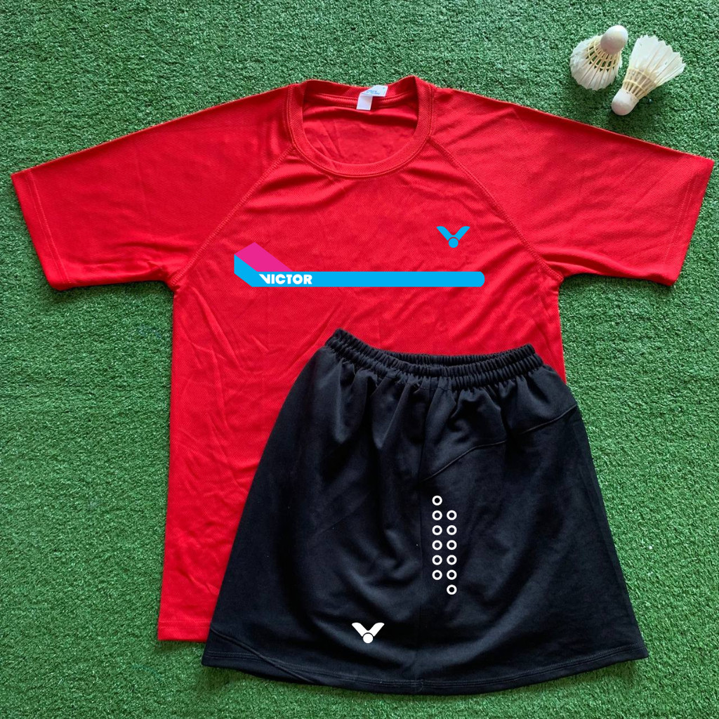 Baju Badminton DRYFIT WANITA ROK VKTR v3 RED