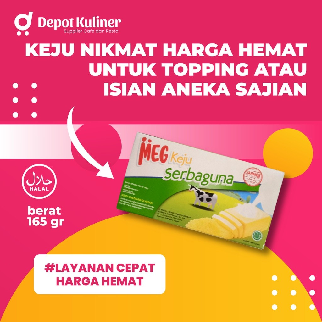 

Meg keju serbaguna 165g / Keju Cheddar Olahan