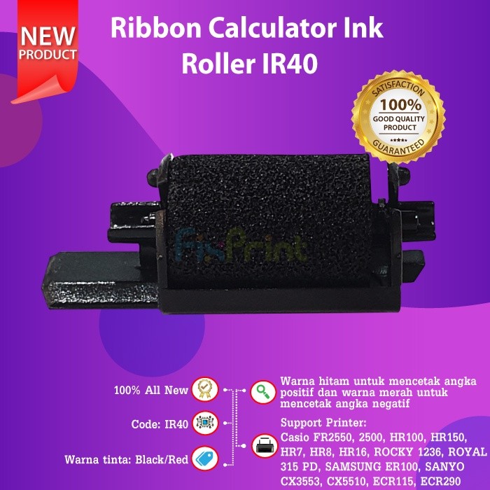 

FixPrint Ribbon Calculator Ink Roller IR40 Black Kalkulator IR-40 HR100 HR150 FR-2550 CX5510 ERC100