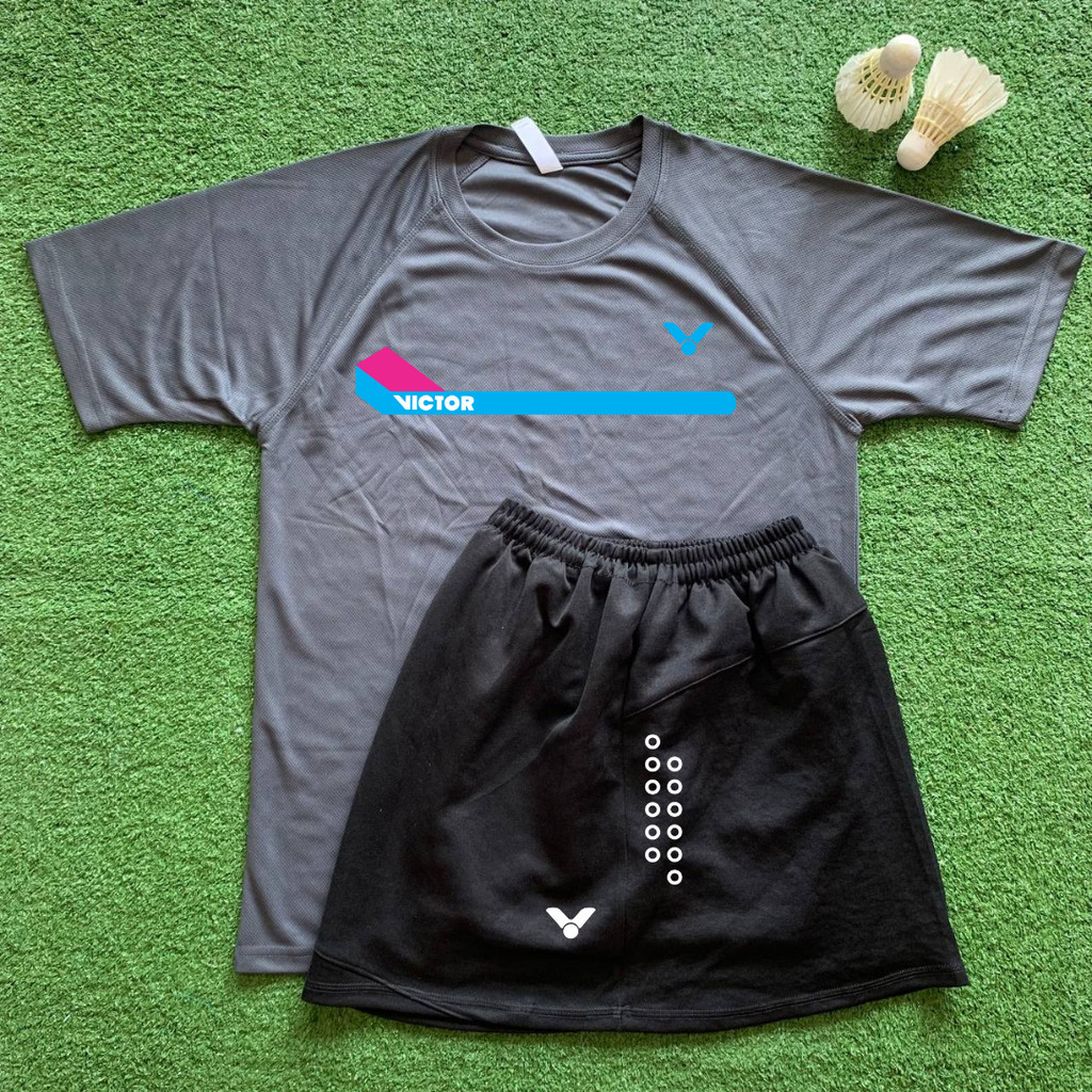 Baju Badminton DRYFIT WANITA ROK VKTR v3 GREY