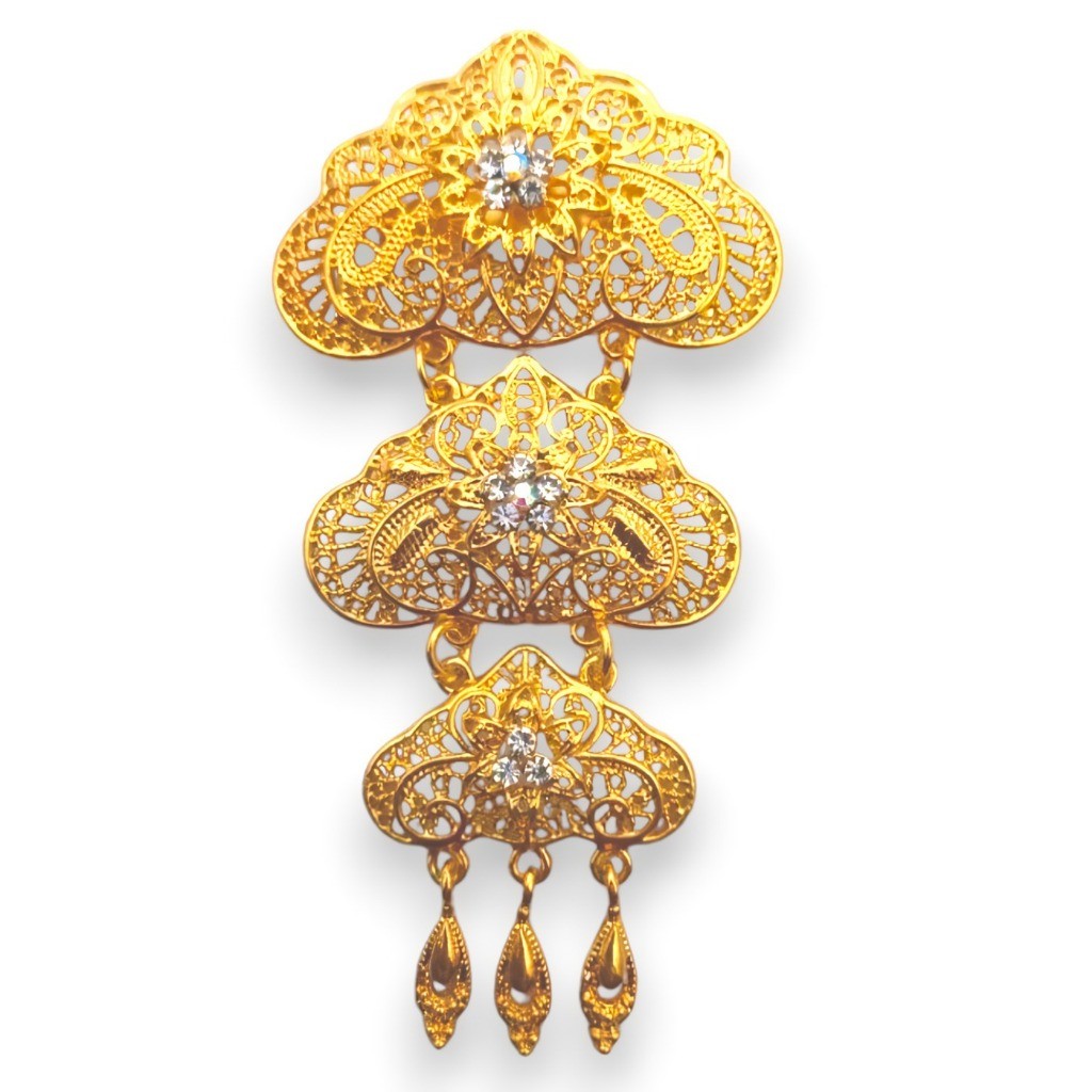 Bros Kebaya jamur Susun 3 /Bros Etnik baju Penganten /Bros asesories wanita/bros jurai susun 3 terba