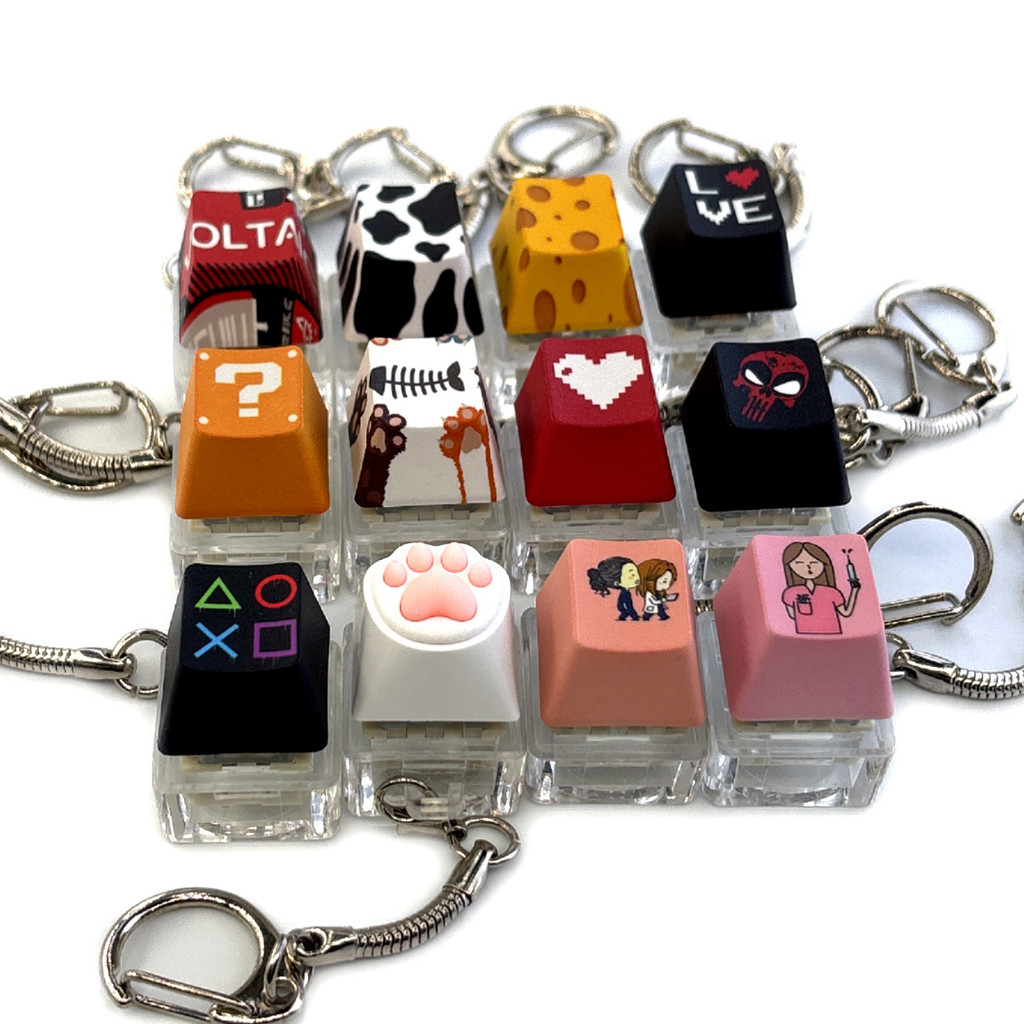 

Keyboard Key Toy DIY Button Keycap Fidget Keychain Decompression Toys Mechanical Key Toy for Adult Gifts to Relief Pass Time