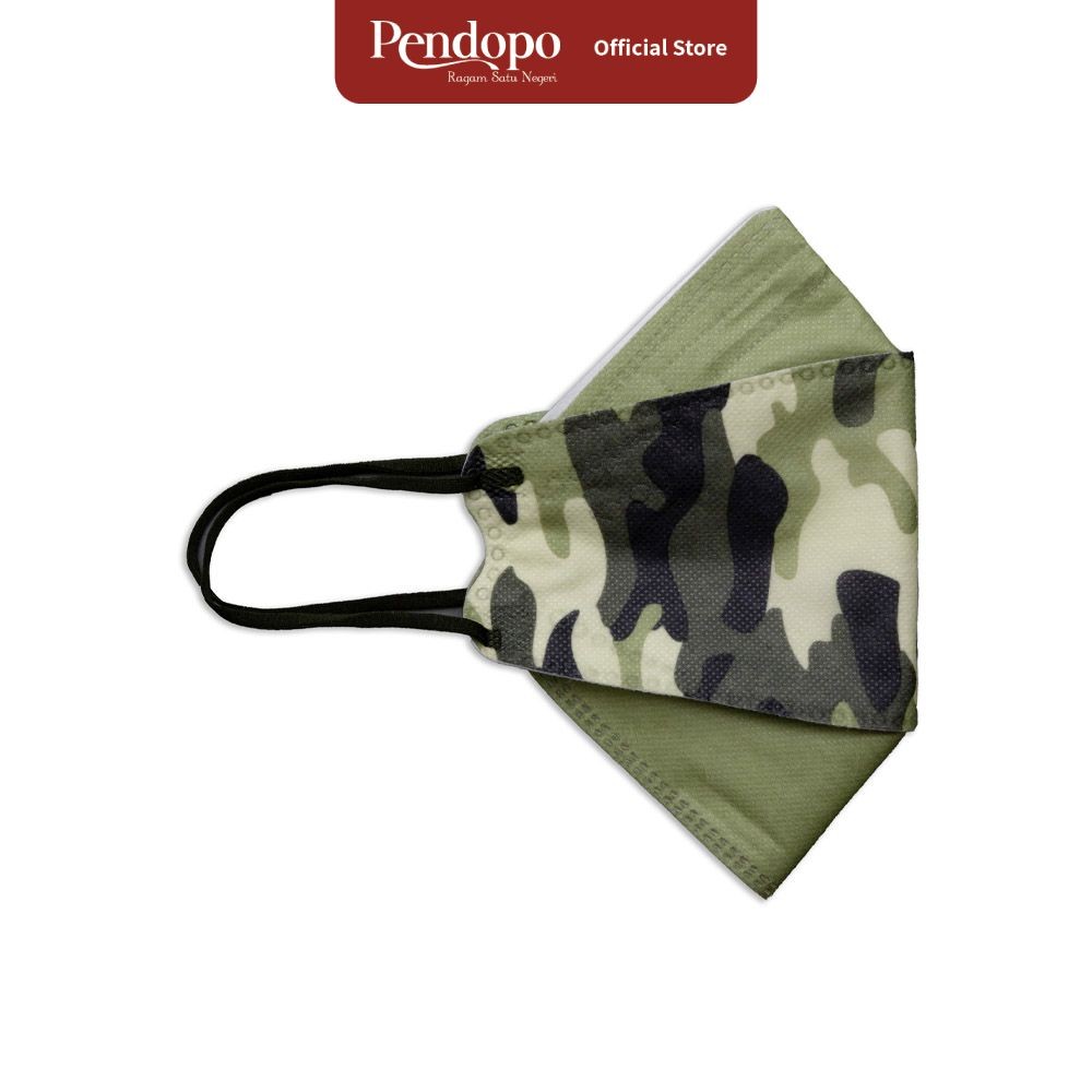 Pendopo Masker Pelindung 4 Lapis Kf94 Disposable Camo - Hijau Sage Masker Mulut Medis Mouth Mask Pel