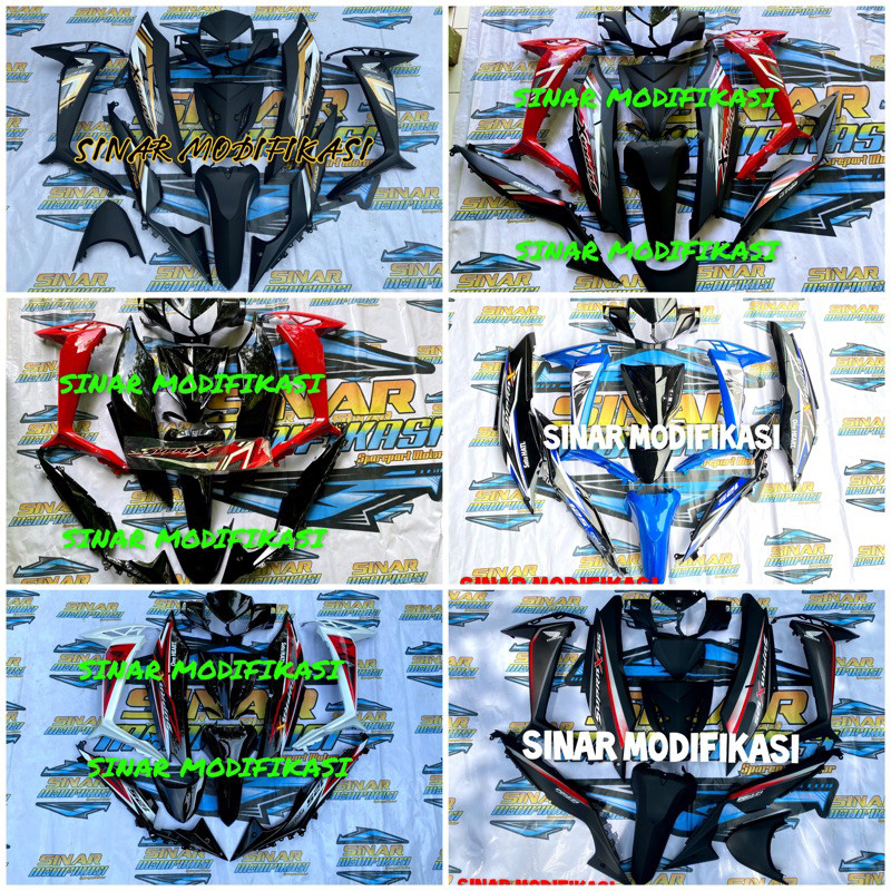 Cover Body supra x 125 fi cover full set body halus dan kasar supra x 125 fi warna hitam doff hitam 