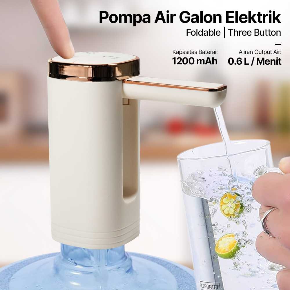 Pompa Galon Elektrik Water Foldable Three Button 0.6L 1200mAh - D12