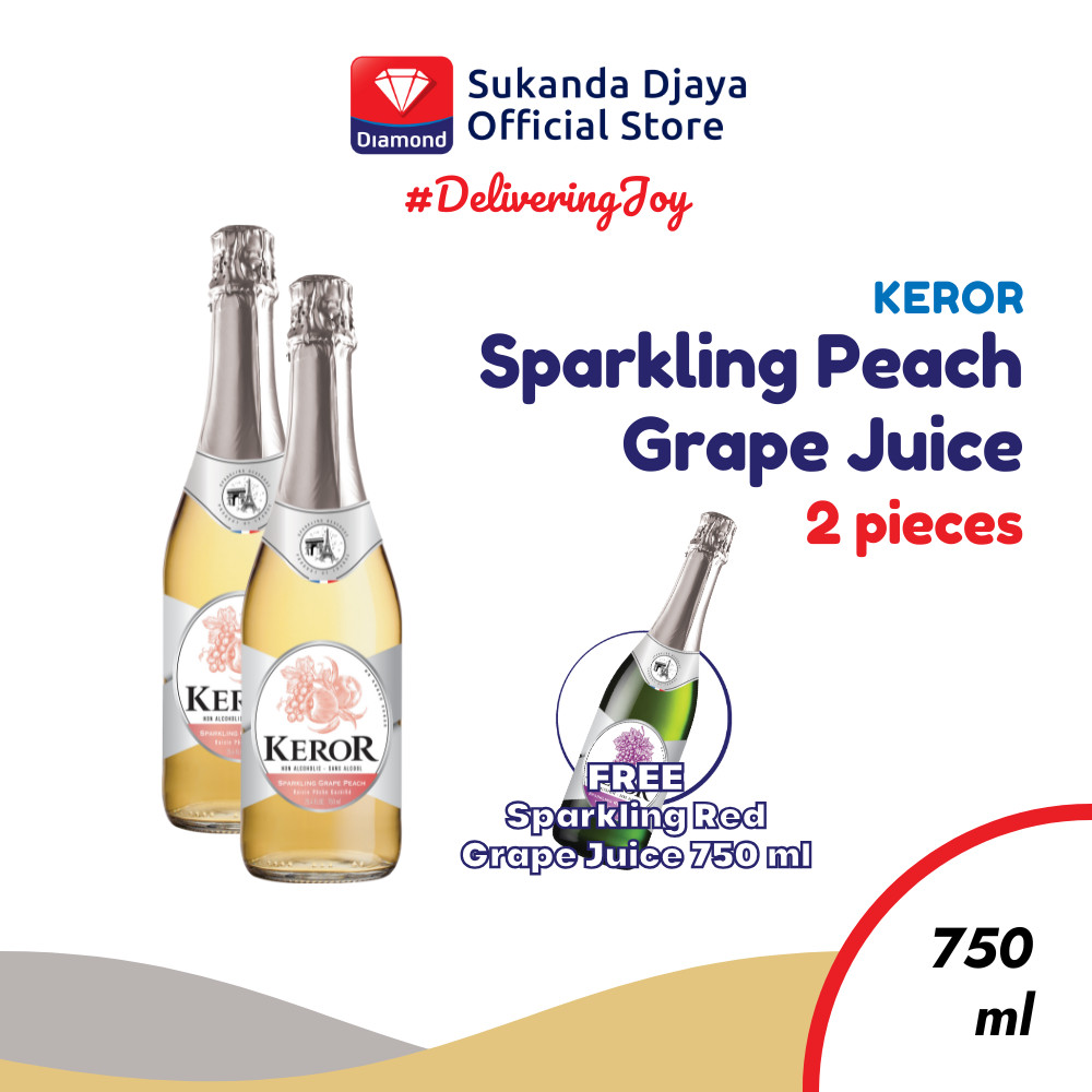 BUY 2 Keror Sparkling Peach Grape Juice 750 ml GET Sparkling Red Grape Juice 750 ml