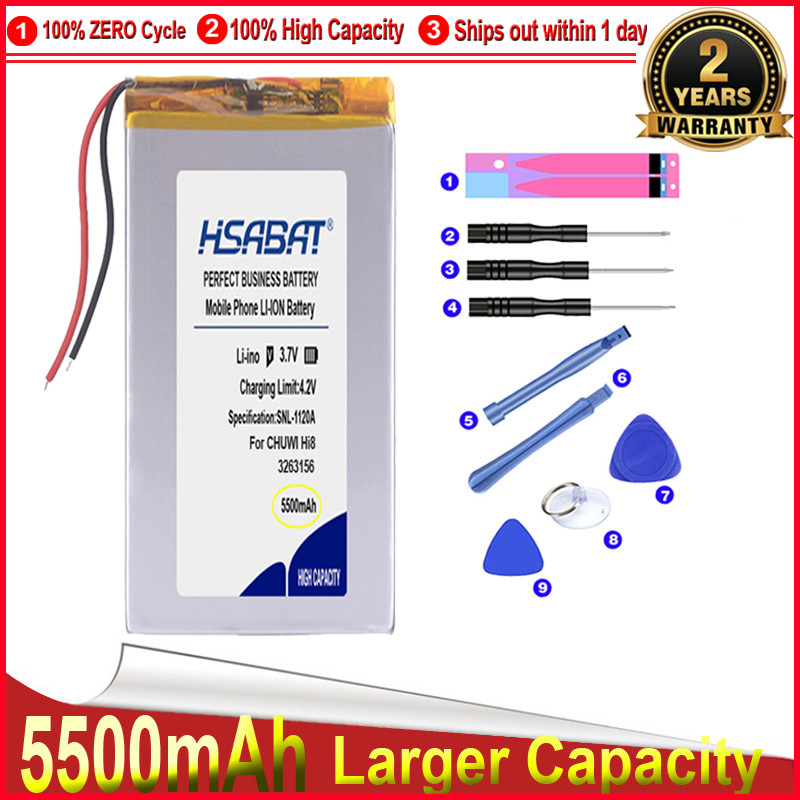 HSABAT 0 Cycle 5500mAh 3263156 Battery for 8 inch 9inch Tablet PC CHUWI Hi8 hi8 pro xv8 DVD DVR Accu