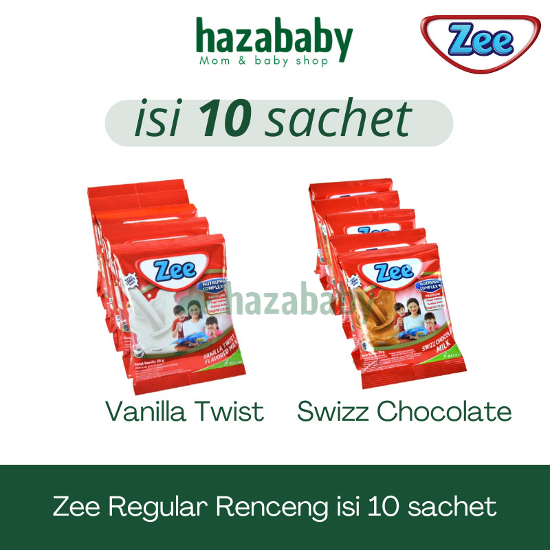 

Zee Susu Sachet Renceng isi 10 Sachet x 38 Gr Reguler Vanila Cokelat