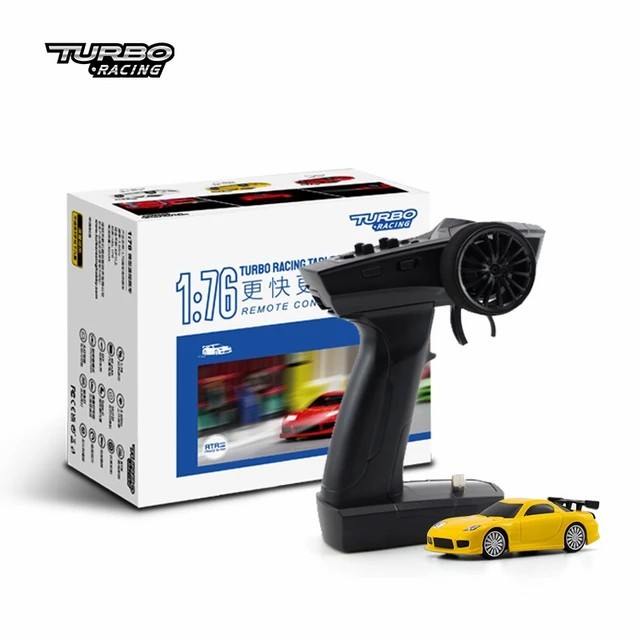✨Virtual.C✨ -TERBARU TURBO RACING RC MINI DRIFT C72 C73 1/76 2.4G MINI RC TURBO CAR RTR - Kuning