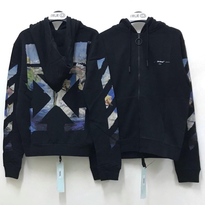Off White SS19 Colored Arrow Jaket Hoodie - Black 100% Original - XXS