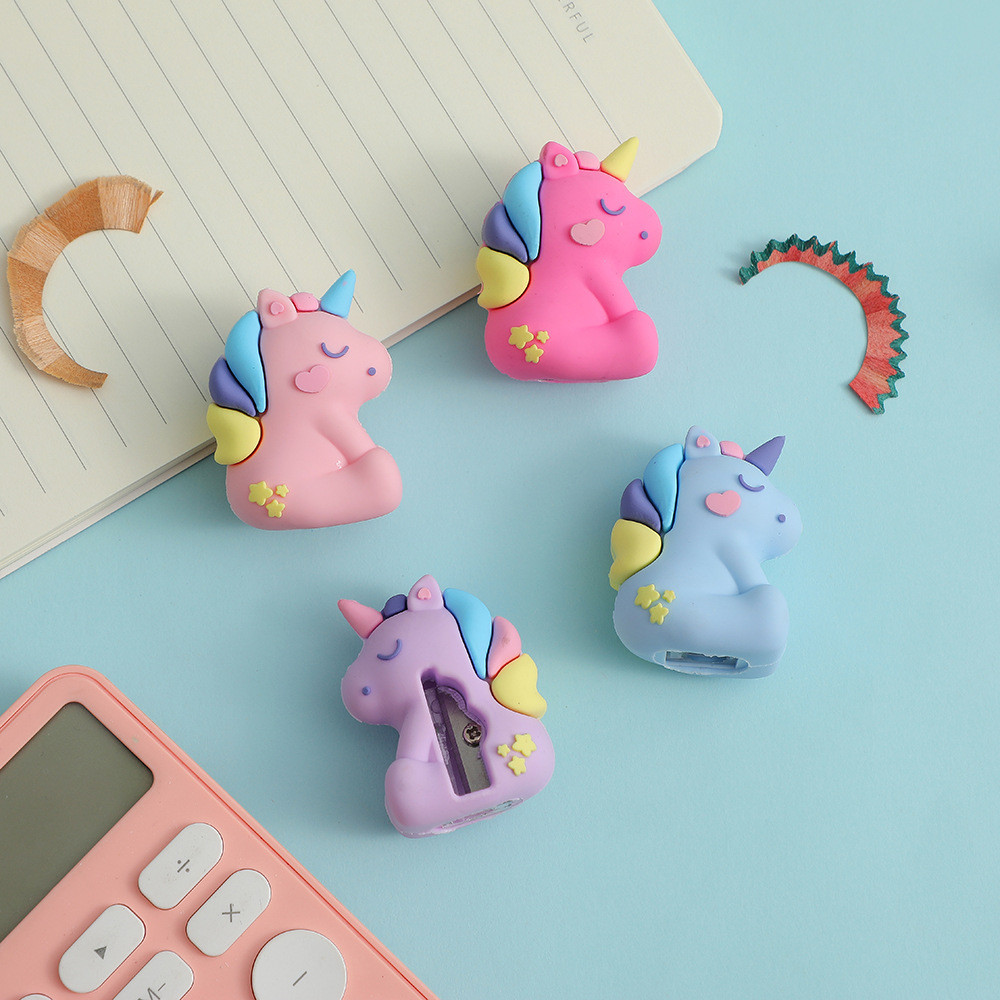

2/4pcs Children's Cartoon Unicorn Shaped Pencil Sharpener Student Pencil Sharpener Kawaii School Supplies Stationery