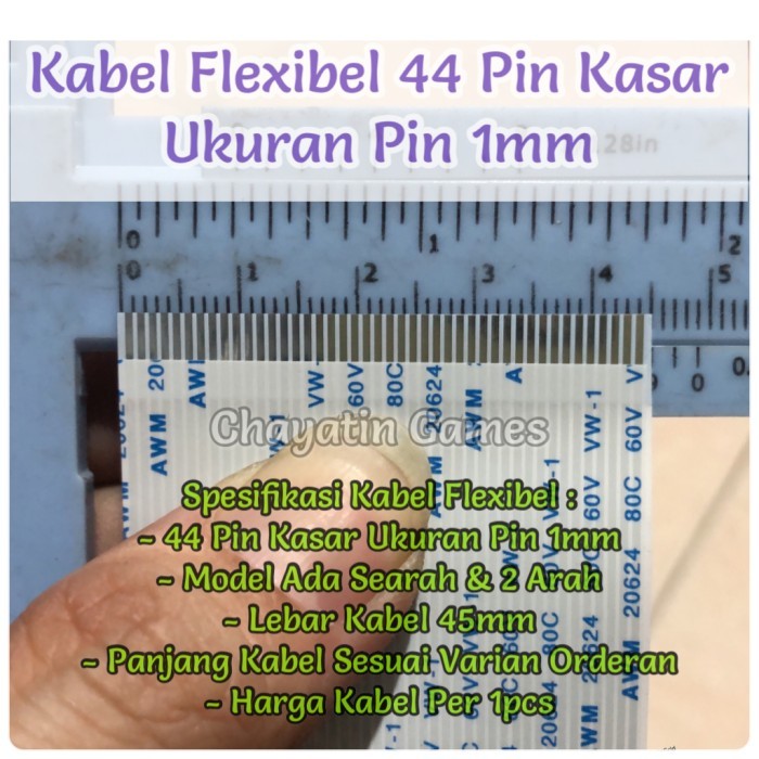 Kabel Flexibel 44 Pin Kasar Model & Panjang Varian Ukuran Pin 1mm