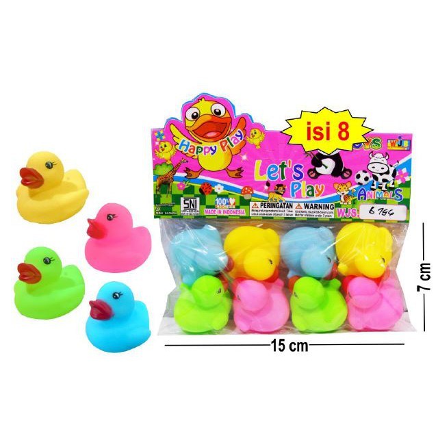 Mainan Bayi 2 3 4 5  6 Bulan Perempuan Laki-laki  Vynil Bebek 8 pcs B796 - Mainan bebek mandi Berena