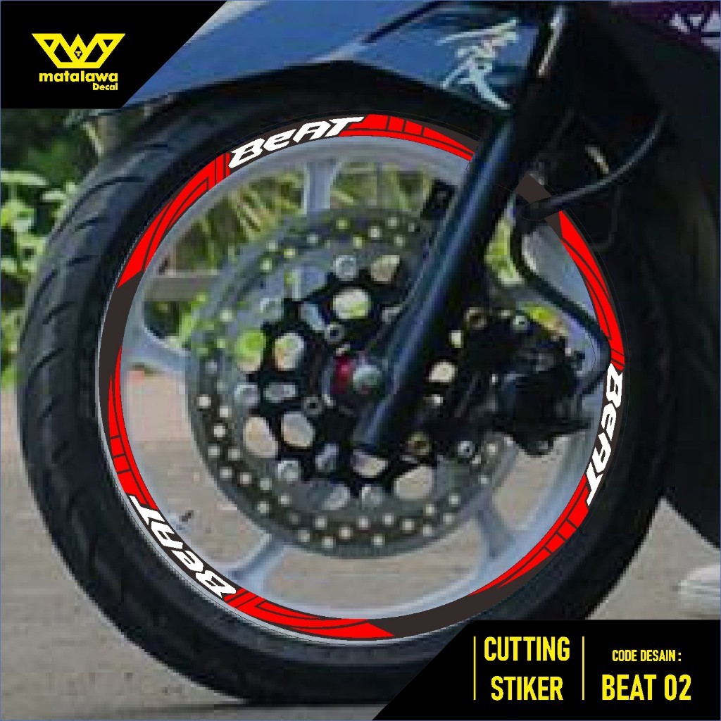 stiker velg honda beat fi Old street esp deluxe karbu sticker cutting velk motor ring 14 beat 02