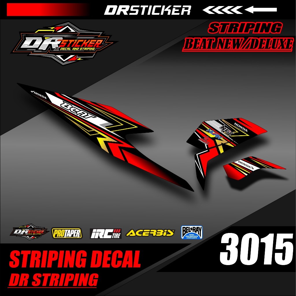 3015 Striping Sticker Beat Fi Street New 2020 2021 Desain Racing Stripping Beat 2020