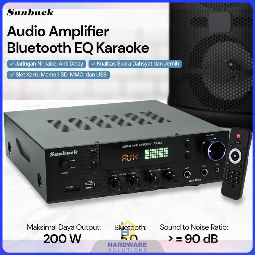 Sunbuck Audio Amplifier Bluetooth EQ Karaoke FM Radio 200W - AV-80