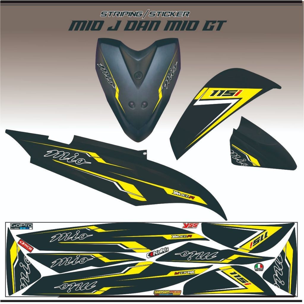 STRIPNG MIO GT STIKER VARIASI MIO J MIO GT MOTIF BARU / STIKER MOTOR MIO J POLET MOTIF TERLARIS