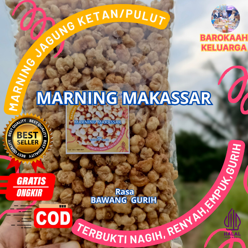 

Marning PALING SULTAN terbukti SUPER SUPER Duper EMPUK RENYAH jagung ketan putih Super Premium khas makassar sangat cocok buat nyantai dan suguhan tamu terbuat dari jagung putih, rasa gurih asin bawang (500gr),renyah POLLLL