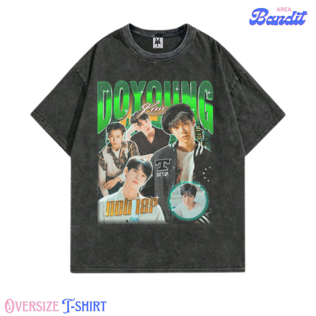 Bandit Area "kaos Nct 127 doyoung" Oversized T-shirt washing washed