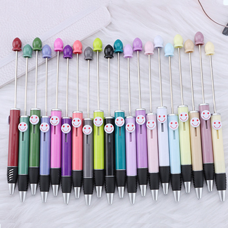

40pcs Creative DIY Plastic Beaded Pen Happy Beadable Ball Pens Custom Logo Gift Advertising Pen Wholesale Japanese Stationery